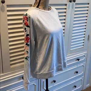 Embroidered sleeve sweatshirt